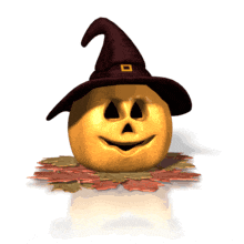 Pumpkin Witch Hat PowerPoint Animation layout preview.