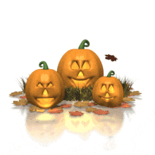 Jack O Lanterns With Leaves PowerPoint Animation layout preview.