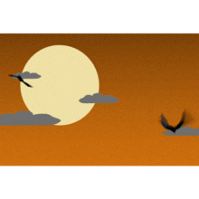 Bats With Moon PowerPoint Animation layout preview.