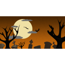 Graveyard Moon PowerPoint Animation layout preview.