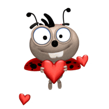 Love Bug Holding Heart PowerPoint Animation layout preview.