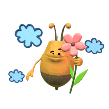Bee Hovering Holding Flower PowerPoint Animation layout preview.