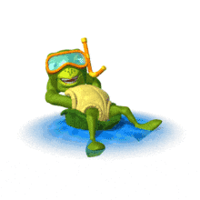 Turtle Floating Water Relaxing PowerPoint Animation layout preview.