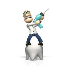 Dentist With Drill PowerPoint Animation layout preview.