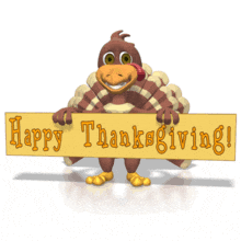 Turkey Holding Thanksgiving Sign PowerPoint Animation layout preview.