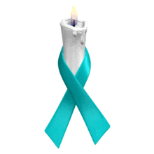 Teal Ribbon Candle Flicker PowerPoint Animation layout preview.