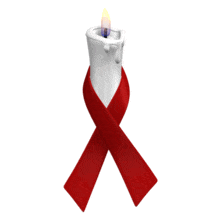 Burgundy Ribbon Candle Flicker PowerPoint Animation layout preview.