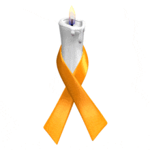 Orange Ribbon Candle Flicker PowerPoint Animation layout preview.