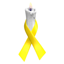 Yellow Ribbon Candle Flicker PowerPoint Animation layout preview.