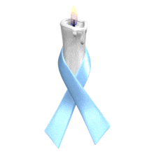 Light Blue Ribbon Candle Flicker PowerPoint Animation layout preview.