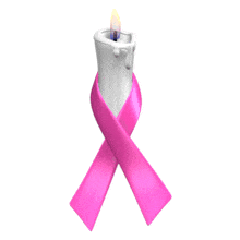 Hot Pink Ribbon Candle Flicker PowerPoint Animation layout preview.