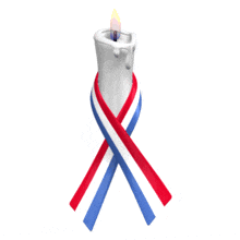 Red White Blue Ribbon Candle Flicker PowerPoint Animation layout preview.