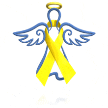 Angel Yellow Ribbon Floating PowerPoint Animation layout preview.