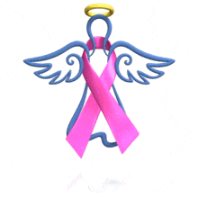 Angel Hot Pink Ribbon Floating PowerPoint Animation layout preview.