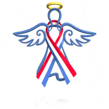 Angel Red White Blue Ribbon Floating PowerPoint Animation layout preview.