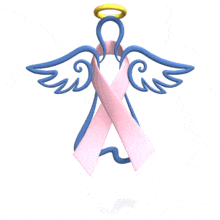Angel Pink Ribbon Floating PowerPoint Animation layout preview.