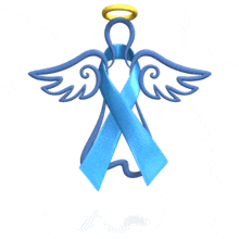 Angel Blue Ribbon Floating PowerPoint Animation layout preview.