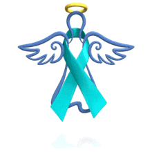 Angel Teal Ribbon Floating PowerPoint Animation layout preview.