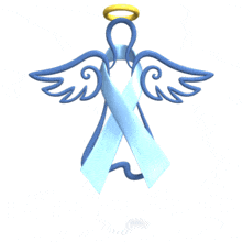 Angel Light Blue Ribbon Floating PowerPoint Animation layout preview.