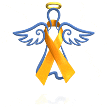 Angel Orange Ribbon Floating PowerPoint Animation layout preview.