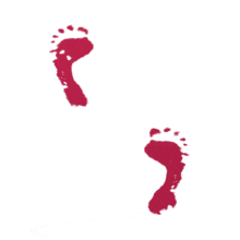 Red Footsteps Walking PowerPoint Animation layout preview.