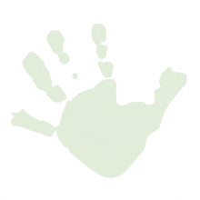 One Green Hand Print Appearing PowerPoint Animation layout preview.