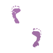 Purple Footsteps Walking PowerPoint Animation layout preview.