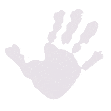 One Purple Hand Print Appearing PowerPoint Animation layout preview.