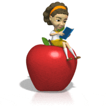 Jenny Holding Book Sit Apple PowerPoint Animation layout preview.