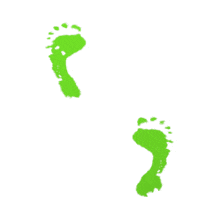 Green Footsteps Walking PowerPoint Animation layout preview.