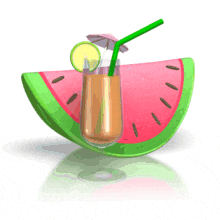 Watermelon Sway Summer Drink PowerPoint Animation layout preview.