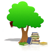 Tree Of Knowledge Book Drop PowerPoint Animation layout preview.