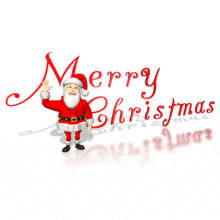 Santa Waving Merry Christmas PowerPoint Animation layout preview.