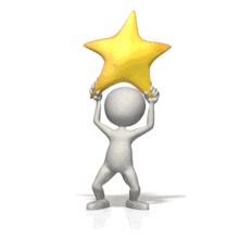 Lifting Golden Star PowerPoint Animation layout preview.