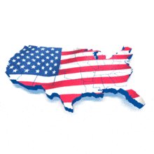 United States Map Flag Waving PowerPoint Animation layout preview.