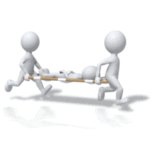 Doctors carrying patient on stretcher PowerPoint Animation layout preview.