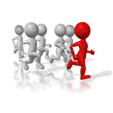 Red Leader Running The Race PowerPoint Animation layout preview.