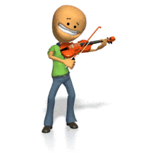Smileman Playing Violin PowerPoint Animation layout preview.