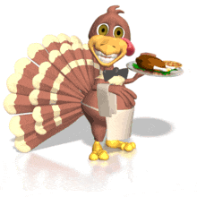 Turkey Waiter PowerPoint Animation layout preview.