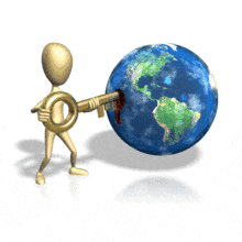 Stick Figure Fitting Key To The World PowerPoint Animation layout preview.