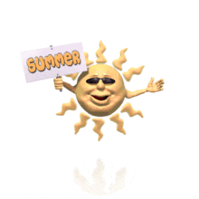 Cartoon Sun Holding Summer Sign PowerPoint Animation layout preview.