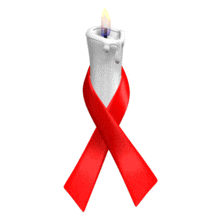 Red Ribbon Candle Flicker PowerPoint Animation layout preview.