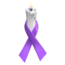 Purple Ribbon Candle Flicker PowerPoint Animation layout preview.