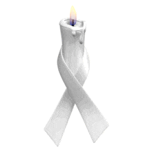White Ribbon Candle Flicker PowerPoint Animation layout preview.