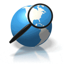 Earth Magnifying Glass Search PowerPoint Animation layout preview.