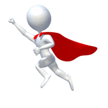 Stick Figure Superhero Flying PowerPoint Animation layout preview.