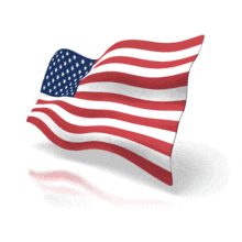 USA Flag Waving PowerPoint Animation layout preview.