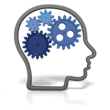 Head Outline with Gears PowerPoint Animation layout preview.