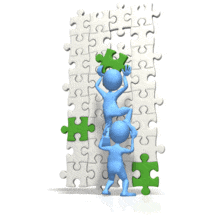Teamwork Puzzle Build PowerPoint Animation layout preview.
