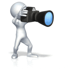 Stick Figure Taking Pictures PowerPoint Animation layout preview.